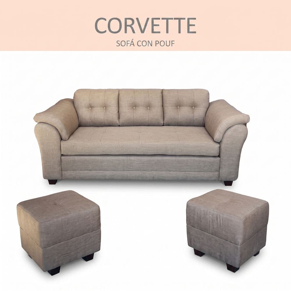 Corvette - Sofá de 3 Cuerpos